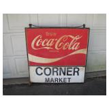 Double-Sided Coca-Cola Corner Market Sign
