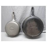 Two Lodge Cast Iron Skillets Set