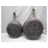 2 Cracker Barrel Original Cast-Iron Skillets