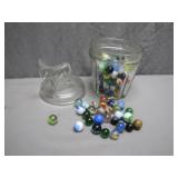 Glass Marbles in Jar with Decorative Lid