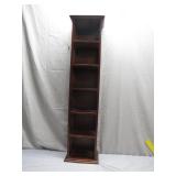 Tall Wooden Shelf With Open Slatted Design