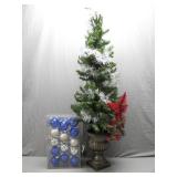 Holiday Tree in Urn with Ornaments