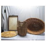 Rustic Collectibles: Baskets, Tray, and Round...