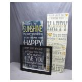 3 Decorative Wall Signs