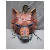 Handcrafted Ceremonial Wolf Mask With Beads