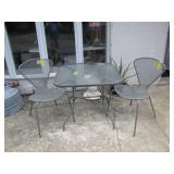 Outdoor Metal Table with Matching Chairs