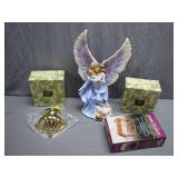 Figurine With Boxes, Lamp Finial, Jewelry Box