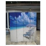 Double-Sided Beach Scene Room Divider