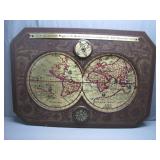 1628 Double-Hemisphere World Map Display