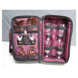 Compact Wine Travel Tote With Glasses