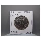 1942 Walking Liberty Silver Half Dollar