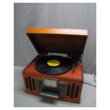 Multi-Feature Wooden Turntable Console