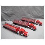 Lionel Diecast Red Semi-Trucks with Trailers