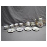 Porcelain Tea Set With Gilded Accents