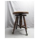 Ball and Claw Footed Swivel Stool
