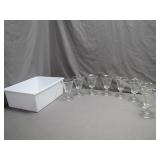 Eight Clear Glass Dessert Goblets