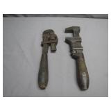 Two Early 20th-Century Pipe Wrenches
