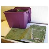 Green Woven Mats in Storage Bin