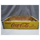 Vintage Yellow Coca-Cola Wood Crate