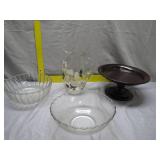 Tableware Set With Glass Bowls and Wood Stand