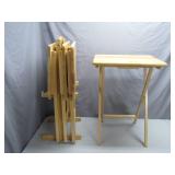 4 Folding Tray TV Tables with Stand Holder