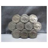 Belt Buckle Featuring 10 Buffalo Nickels