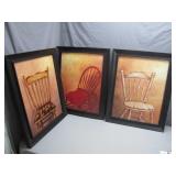 3 Framed Chair Paintings