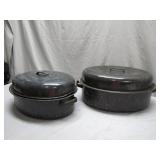 2 Enamel-on-Steel Roasting Pans