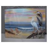 Seaside Herons Oil Painting