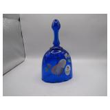 Signed Vintage Fenton Bell in Handpainted Blue