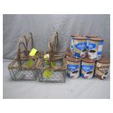 Wire Baskets with Handle and Coffee Cans