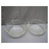 2 Pyrex Glass Mixing Bowls
