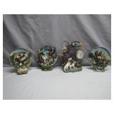 Decorative Wildlife Plates and Clock Set