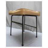 Mid-Century Stool With Magazine Rack