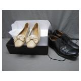 Two Pairs of Shoes in Contrasting Styles
