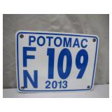2013 Potomac FN 109 License Plate
