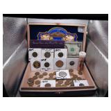 Cigar Box of Vntg. US Coins & Currency
