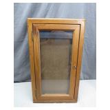 Glass-Front Wooden Display Cabinet