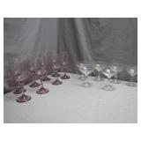 Colored and Clear Glass Stemware