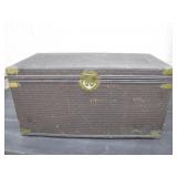 Wooden Trunk with Wicker Finish