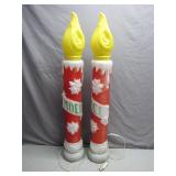 Lighted Noel Blow Mold Candles