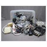 Container of Misc Cables & Power Strips