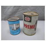Two Advertising Bank Tins