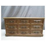 Miniature Wooden Jewelry Chest w/ 8 Drawers
