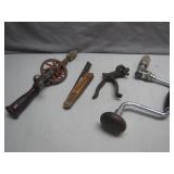 Manual Tools Including Drill And Knife