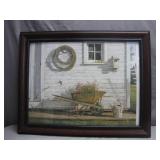 Framed Depiction of Rustic Yard Scene