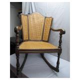 Classic Wooden Rocking Chair With Cane Back