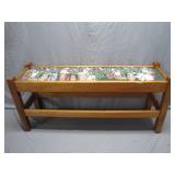 Wooden Bench with Bunny Needlework