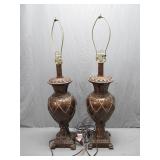 Rustic Table Lamps with Quilted Pattern