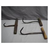 3 Vintage Meat Hooks